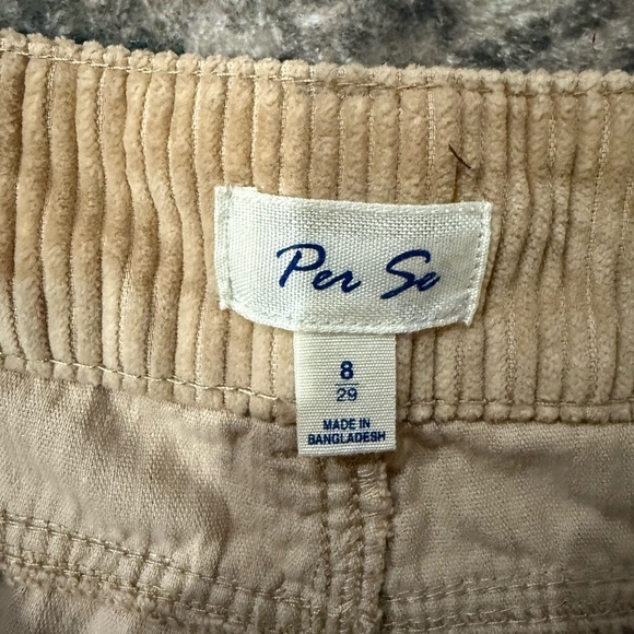 Per Se Tan Corduroy Cropped Pants size 8 - Picture 10 of 11